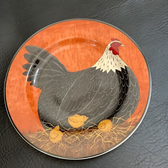 Henny Penny 2000 Warren Kimble Sakura NY 8 Inch Round Stoneware Decorator Plate - Picture 3 of 5